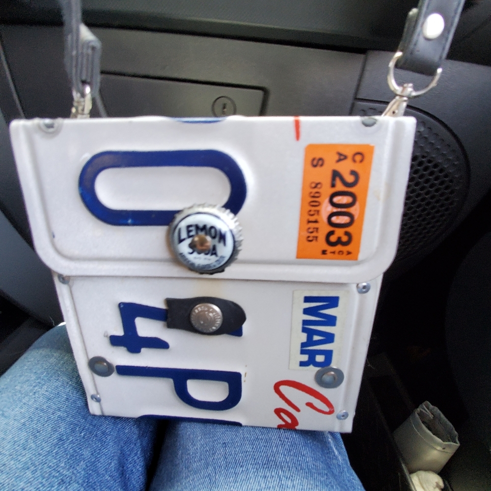Little Earth Recycled License Plate Purse